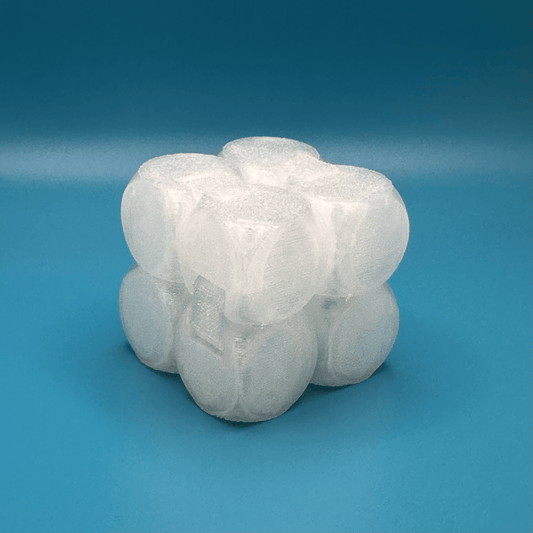 Ice fidget cube with smooth rounded shapes, sensory stress toy by Josiah Makes
